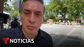 Tristes escenas de padres junto a las cruces de sus hijos en Uvalde | Noticias Telemundo