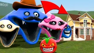 Roblox Hungry Worm FAMILY VS HOUSE IN GARRY'S MOD