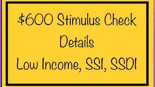$600 Stimulus Check Details! Stimulus Checks for Social Security, SSDI, SSI, Low Income &ndash; December 9