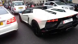 White Lamborghini Aventador LP 720-4 Roadster