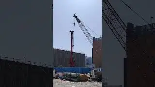 🏗️ Massive Lifting Crane with Long Boom in Action! 🚧 #concretelifting #building #automobile