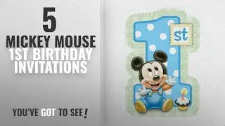 Top 10 Mickey Mouse 1St Birthday Invitations [2018]: Mickey Mouse 1st Birthday Invitations w/