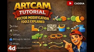 ArtCAM  Advanced Vector Modification Tools Explained | Fillet, Trim, Offset & More |  4D caddia