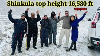 Mnali to Shinkula top full trip by scorpio n #shinkula #mnali #snow #snowfall 