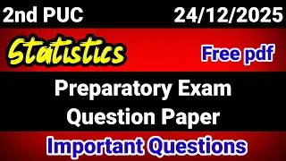 2nd PUC Statistics preparatory exam question paper important questions for annual exam 2025-26