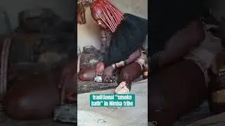 Himba woman cleans the skin with smoke to get rid of insects #himba #tribe #africa #namibia #tribal