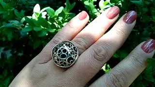 Large Openwork Ring, Sterling Silver 925