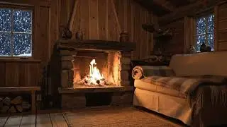 Warm Fireplace Room at Night | Soft Piano Sleep Music 🌙