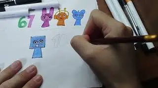 Drawing sprunki OC six seven, pinki,oren....