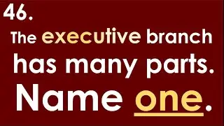 46 The executive branch has many parts. Name one. 128 Official Questions New 2020 Citizenship Test