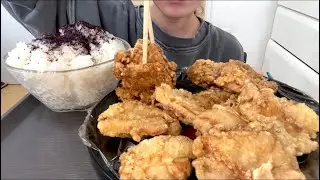 【ASMR，咀嚼音】Japanese Fried Chicken and Rice！からあげ屋さんの唐揚げと炊きたてご飯！