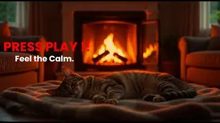 Cozy Night Ambience with Cat Sleep Music, Gentle Piano & Fireplace Sounds