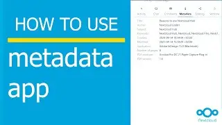 How to use metadata app in Nextcloud 25