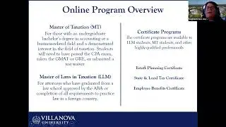 Villanova Graduate Tax Program Webinar: Program Overview and Q&A