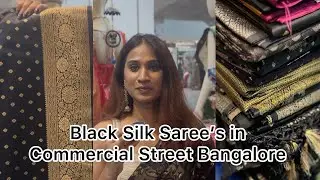 Black Silk Saree’s In Commercial Street Bangalore | @knssilksdesigners | #trending #saree #fashion 