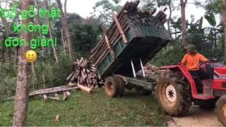 Máy cày yanmar fx305 tăng bo gỗ và pha đổ gỗ không hoàn hảo(yanmar plowser fx305 raises wood board..