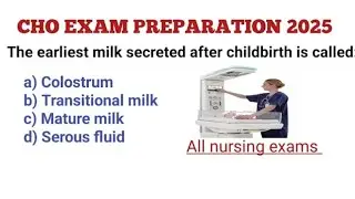 CHO Exam Preparation 2025 | CHO Previous Year Questions | MCQ for cho exam #cho #staff_nurse
