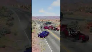 Realistic Highway Car Crashes #41 in BeamNG Drive #automobile #shortsfeed #shorts #gaming