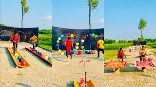 Extreme Village Obstacle Challenge! Scooter Race, Balloon Run & Maze Battle &ndash; Who Will Win?