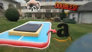 AMAZON AIRTRACK FLIPS! (double frontflip)