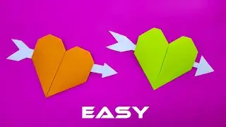 Paper Heart Craft Easy | How to make an origami heart | (PAPER CRAFT)