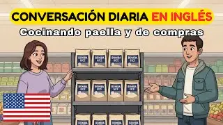 Mejora tu escucha en inglés rápido: Cocinando paella y de compras 🥘 (Acento Americano) 🇺🇸