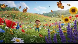 Five Busy Bees Count the Flowers | Counting and Nature Nursery Rhyme for Kids