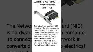 Network Interface Card (NIC) Explained ⚙️🌐#shorts #computer