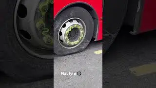 Flat tyre when you have a last round and this happen #london bus