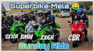 Sunday Ride|| Azad Hind Dhabba|| Superbike Mela Zx10r😍 BMW Ducati CBR @bikerbubai09 #zx10r