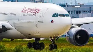 AIRBUS A330 Crosswind LANDING  - A340 DEPARTURE - ASKCargo 019#