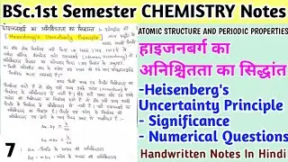 हाइजनबर्ग का अनिश्चितता का सिद्धांत |Heisenberg's Uncertainty Principle | BSc Chemistry 1st Sem.