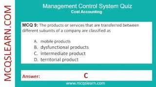 Management Control Systems Quiz Question Answer | Control Systems Notes PDF | Class 12&ndash;11 Ch 24 Quiz