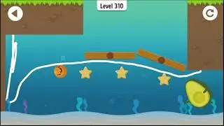 Where's My Avocado? Draw lines. Level 310. 3 Stars.