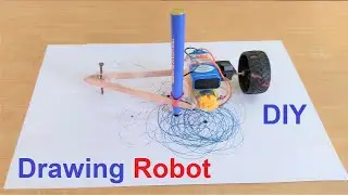 How to make Drawing Robot using Robo DC Motor | DIY | DC motor projects |  DIY pandit