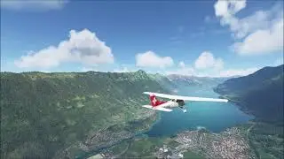 Captain Pedro flies from Bern to Buochs Switzerland