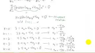 Series solutions to differential equations (ordinary point)