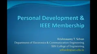Webinar on Personal Development and IEEE Membership