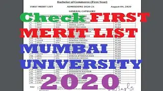 HOW TO Check your First Merit List 2020 Mumbai University | First-Year Admission 2020 🔥🔥