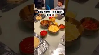 BABY MAMA FEEDS HER 9 KIDS DIY PIZZA #shorts