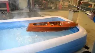 Mahogany Boat Model Homemade with OS FS 1.20 Engine