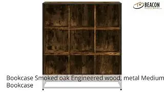 Bookcase Smoked oak Engineered wood metal Medium Bookcase