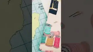 Vintage World Map & Sewing Supplies Fabrics!
