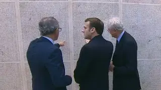 French president inaugurates renovated 'Wall of Names' memorial honouring Holocaust victims | AFP