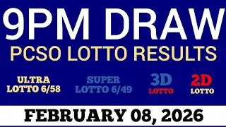 Lotto Result Today 9pm Draw February 8, 2026 Swertres Ez2 PCSO Live Result