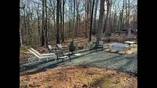 Installing fire pit area finished Pt.3 #firepit #outdoors #relaxing #fire 