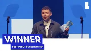 Lolly Adefope and Kiell Smith-Bynoe present Rich Peppiatt with Best Debut Screenwriter | BIFA 2024
