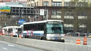 MTA NYCT 2001 MCI D4500 Commuter Coach #2181 going across the Manhattan Bridge