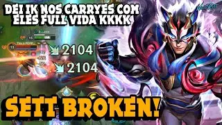SETT ESTÁ MUITO FORTE COM ESSA BUILD!! DEI IK NOS CARRYES COM ELES FULL VIDA!! LoL Wild Rift