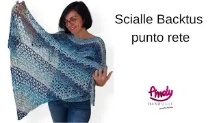 Scialle- pareo -  Backtus punto rete Andy Handmade rewind